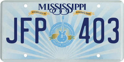 MS license plate JFP403
