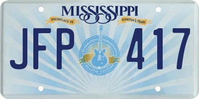 MS license plate JFP417