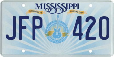 MS license plate JFP420