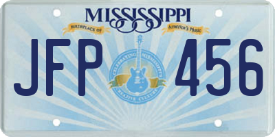 MS license plate JFP456
