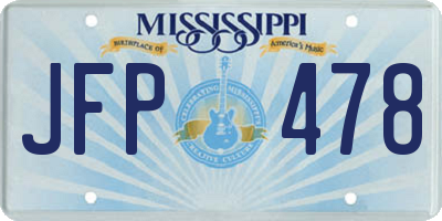 MS license plate JFP478