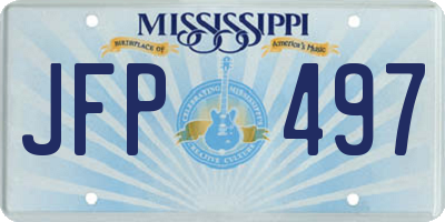MS license plate JFP497