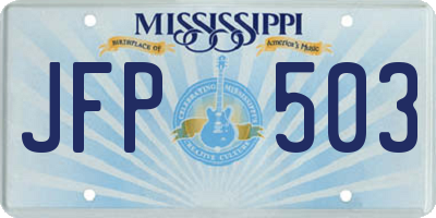 MS license plate JFP503