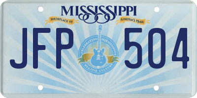 MS license plate JFP504