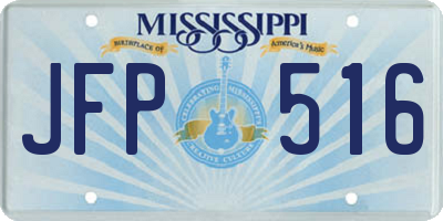 MS license plate JFP516