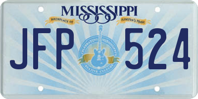 MS license plate JFP524