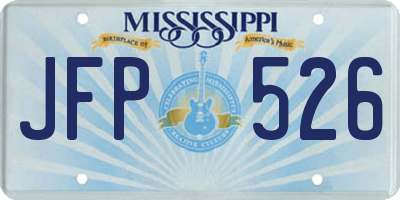 MS license plate JFP526