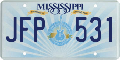 MS license plate JFP531