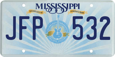 MS license plate JFP532