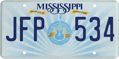 MS license plate JFP534