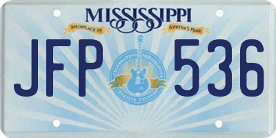 MS license plate JFP536