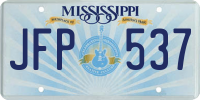 MS license plate JFP537
