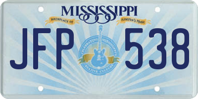 MS license plate JFP538