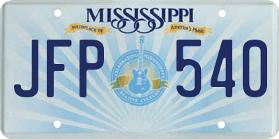 MS license plate JFP540