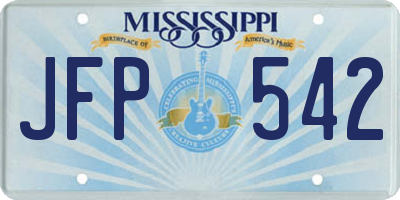 MS license plate JFP542