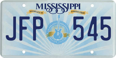 MS license plate JFP545