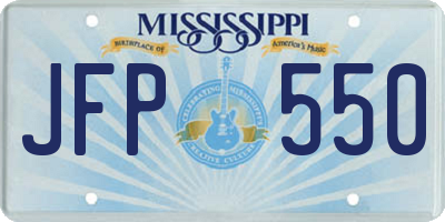 MS license plate JFP550