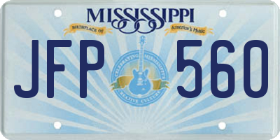 MS license plate JFP560