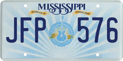MS license plate JFP576