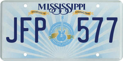 MS license plate JFP577