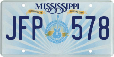 MS license plate JFP578