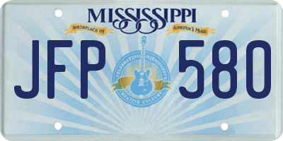 MS license plate JFP580