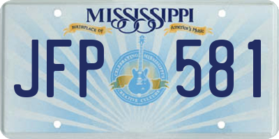MS license plate JFP581