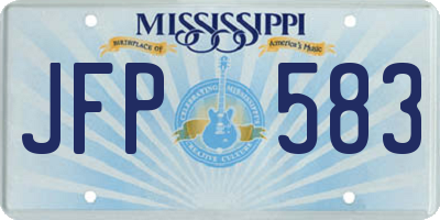 MS license plate JFP583