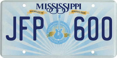 MS license plate JFP600