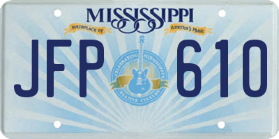 MS license plate JFP610