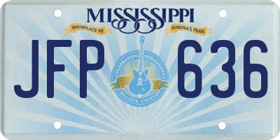 MS license plate JFP636