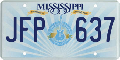 MS license plate JFP637