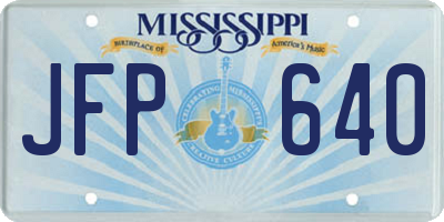 MS license plate JFP640