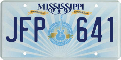 MS license plate JFP641