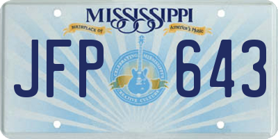 MS license plate JFP643
