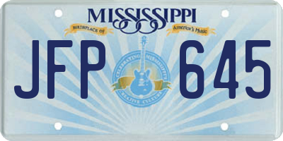 MS license plate JFP645