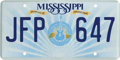 MS license plate JFP647