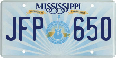 MS license plate JFP650