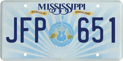 MS license plate JFP651