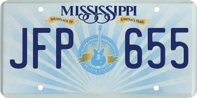 MS license plate JFP655
