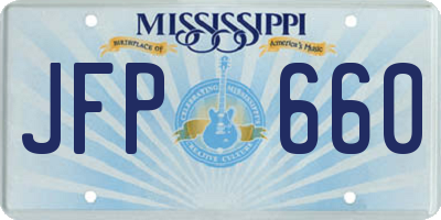 MS license plate JFP660