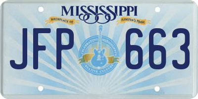MS license plate JFP663