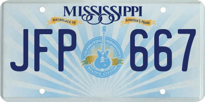 MS license plate JFP667