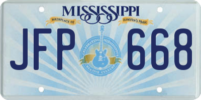 MS license plate JFP668