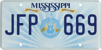MS license plate JFP669