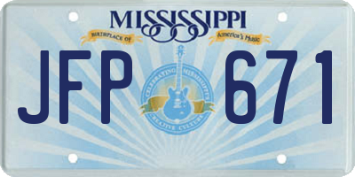 MS license plate JFP671