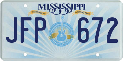 MS license plate JFP672
