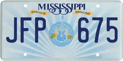 MS license plate JFP675