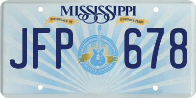 MS license plate JFP678