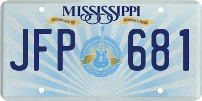 MS license plate JFP681